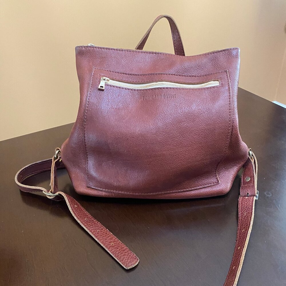 Portland Leather Tote Backpack-Nutmeg